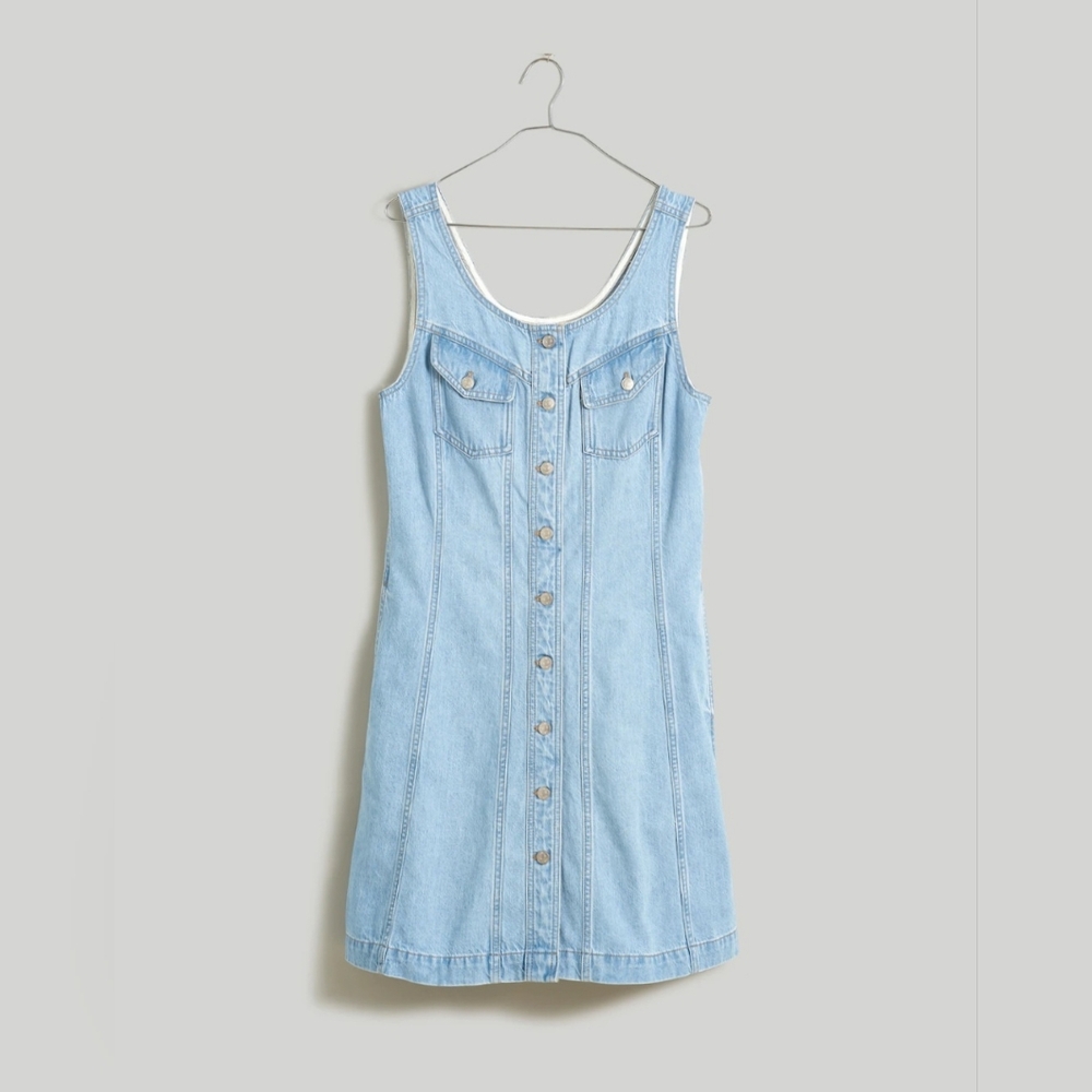 Madewell Denim Sleeveless Seamed Mini Dress Size 0 (Small)